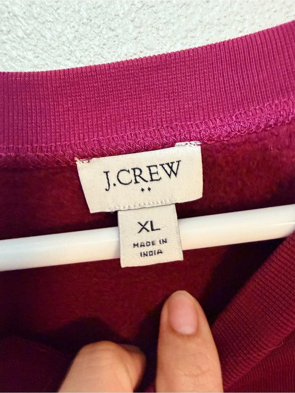 J. Crew Men's Burgundy Crewneck Sweatshirt with White '1983' Print